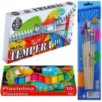 Acuarele, pensule și plastilina