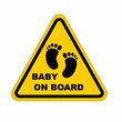 Semn indicator, autocolant printat - A5, BABY ON BOARD, 14.5x14.5 cm, DW22025
