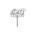 Topper PLEXI - "Happy Birthday!" 13x15 cm, argintiu oglindă, DW24057