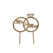 Topper PLEXI - "Mr&Mrs!" 14x16 cm, auriu oglinda, DW24060