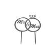 Topper PLEXI - "Mr&Mrs!" 14x16 cm, argintiu oglinda, DW24061