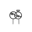 Topper PLEXI - "Mr&Mrs!" 14x16 cm, negru, DW24063