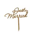Topper PLEXI - "Just Married!" 13x14 cm, auriu oglinda, DW24064