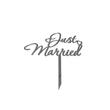Topper PLEXI - "Just Married!" 13x14 cm, argintiu oglinda, DW24065
