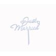 Topper PLEXI - "Just Married!" 13x14 cm, alb, DW24066