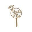 Topper PLEXI - "Bride To Be!" 13x14 cm, auriu oglinda, DW24068