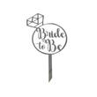 Topper PLEXI - "Bride To Be!" 13x14 cm, argintiu oglinda, DW24069