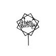 Topper PLEXI - "Happy Birthday!" 12x16 cm, negru, DW24075