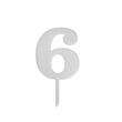 Topper PLEXI - "Cifra 6", 10x18 cm, alb, DW24113