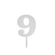 Topper PLEXI - "Cifra 9", 10x18 cm, alb, DW24116