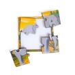 Puzzle HDF printat - Animale salbatice - Elefant, 10X10 cm, 4 piese, DW25015