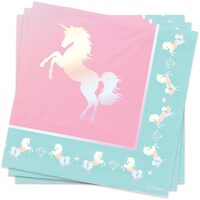 SERVETELE PARTY UNICORN 33X33 CM 20/SET 222068