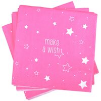 SERVETELE PARTY ROZ CU STELUTE  33X33 CM 20/SET 299523