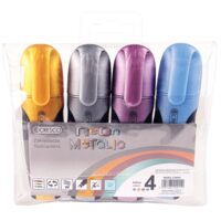 EVIDENTIATOR NEON METALIC 4/SET CULORI ASORTATE 270054