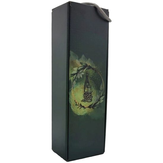 CUTIE CADOU VIN CU CAPAC, CARTON PRINTAT VERDE, C03 321E, 10x35x8,5 cm, DW21014