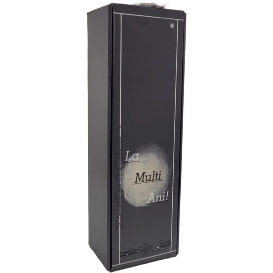 CUTIE CADOU CUTIE CADOU VIN CU CAPAC, CARTON PRINTAT- MESAJ ''La multi ani!", NEGRU, C03 321E, 10x35x8,5 cm, DW21020