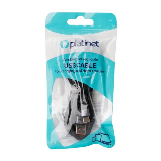 CABLU USB-A TO USB-C PLATINET  1.8W 2.1A 2M NEGRU PSCCA220