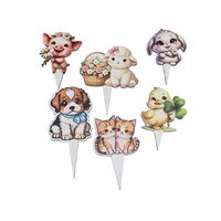 Topper HDF printat Animalute, 9-14 cm, 6/SET DW24009