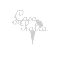 Topper HDF "CASA DE PIATRA" 12x12 cm, alb, DW24005