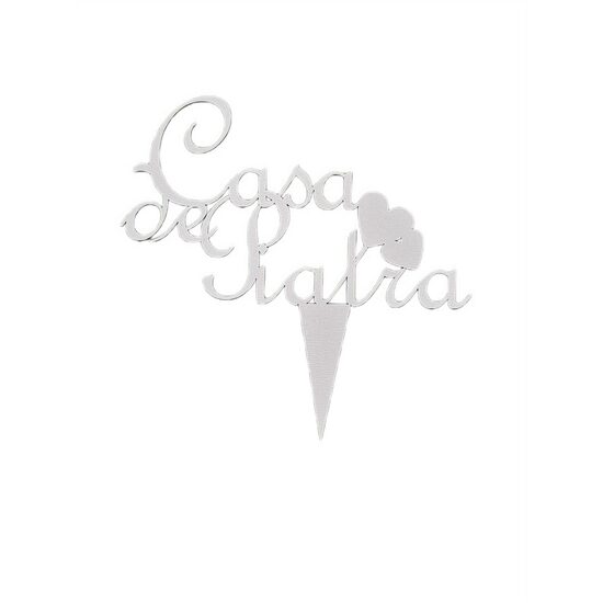 Topper HDF "CASA DE PIATRA" 12x12 cm, alb, DW24005