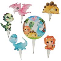 Topper HDF printat - Dinozauri, 9-17 cm, 6/set, DW24010