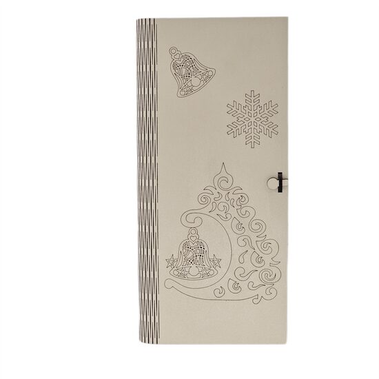 Cutie HDF - Carte + set mare 16 ornamente, crem, 25,5x11,5x3 cm, DW27003