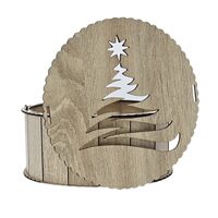 Cutie HDF - rotunda cu bradut 20 cm, natur, DW26008