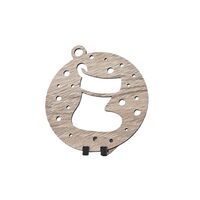 Decoratiune Craciun HDF- ornament mare, 9 cm, natur, 6/set, Cizmulita, DW27059