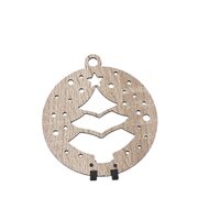 Decoratiune Craciun HDF- ornament mare, 9 cm, natur, 6/set, Brad cu stea, DW27061