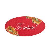 Topper HDF printat - MESAJ "Te iubesc" 6 cm, rosu, 6/set, DW24019