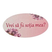 Topper HDF printat - MESAJ "Vrei sa fi sotia mea?" 6 cm, roz, 6/set, DW24020