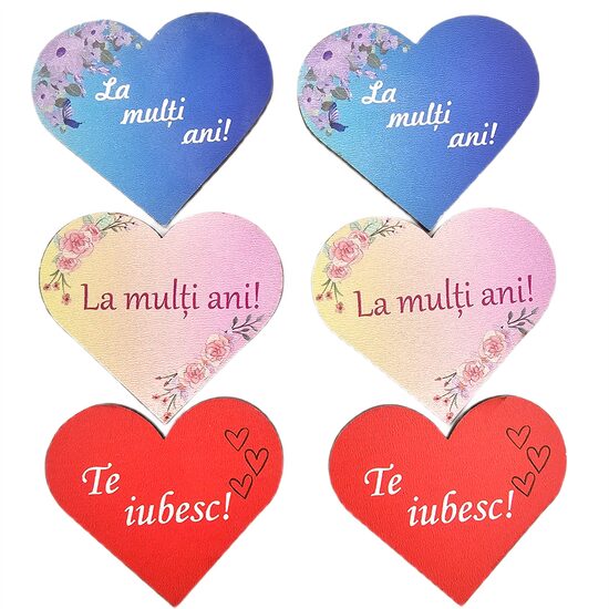 Topper HDF printat - INIMIOARE MIX, 6-8cm, 6/set, DW24027