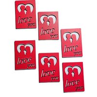 Topper HDF printat - PLACHETA decupata,"Love you" 8 cm, rosu, 6/set, DW24032