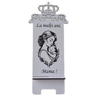 Placheta birou HDF printat - "Ziua Femeii", 7.5x21 cm, mov, DW28008