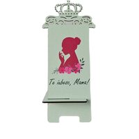 Placheta birou HDF printat - "Te iubesc, Mama!", 7.5x21 cm, turcuaz, DW28006