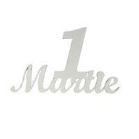 Topper HDF - "1 Martie", 13X8 cm, alb, DW24042