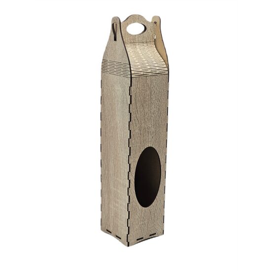 Cutie HDF - Vin cu maner si decupaj oval, natur, 8,5x8,5x41 cm,  DW26028