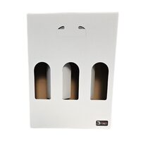 Cutie carton - 3 sticle Vin, capac cu maner, alb lucios, 28x36x9 cm, DW21038
