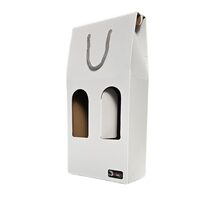 Cutie carton - 2 sticle Vin, capac cu snur, alb lucios, 18,5x38x9 cm, DW21040