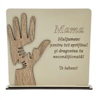 Placheta HDF - patrata "Mama" 17x3x15.5 cm, crem, DW28022
