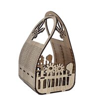 Decoratiune Paste HDF- Cosulet pentru 4 oua, 23.5 cm, natur, DW27070