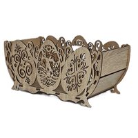 Decoratiune Paste HDF- Cosulet decupat pentru oua, 30x20 cm, natur, DW27078