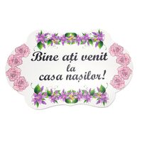 Placuta HDF printat - "Bine ati venit la casa nasilor! " -  30 cm, DW28032