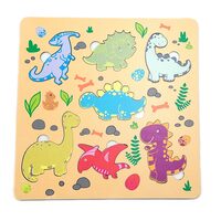 Puzzle HDF printat - DINOZAURI, 30X30 cm, 7 piese, DW25006