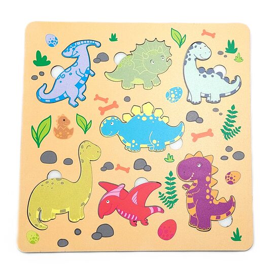 Puzzle HDF printat - DINOZAURI, 30X30 cm, 7 piese, DW25006
