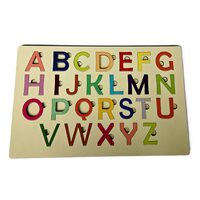 Puzzle HDF printat - Litere, 30X20 cm, 26 piese, DW25010