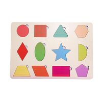 Puzzle HDF printat - Forme geometrice, 30X20 cm, 12 piese, DW25012