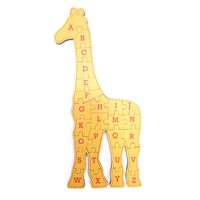 Puzzle HDF printat - Girafa cu alfabet, 30X15 cm, 26 piese, DW25008