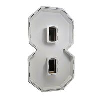Decoratiune HDF- Cifra volumetrica "8", 87 cm, alb, DW27080