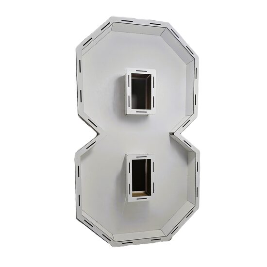 Decoratiune HDF- Cifra volumetrica "8", 87 cm, alb, DW27080